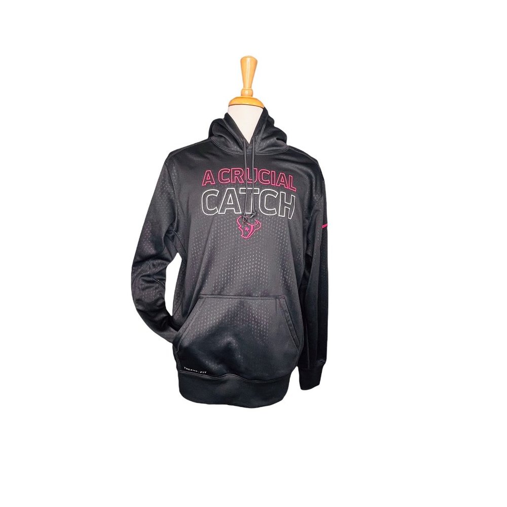 NFL Team Apparel Houston Texans The Crucial Catch Nike Hoodie Breast Cancer XL
